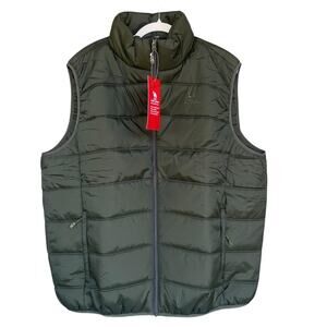 Camel Crown Vest Mens 2XL Green Puffer Casual Outerwear Lightweight Zip Pockets‎